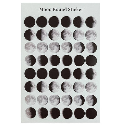 Moon Phases - Runde klistremerker