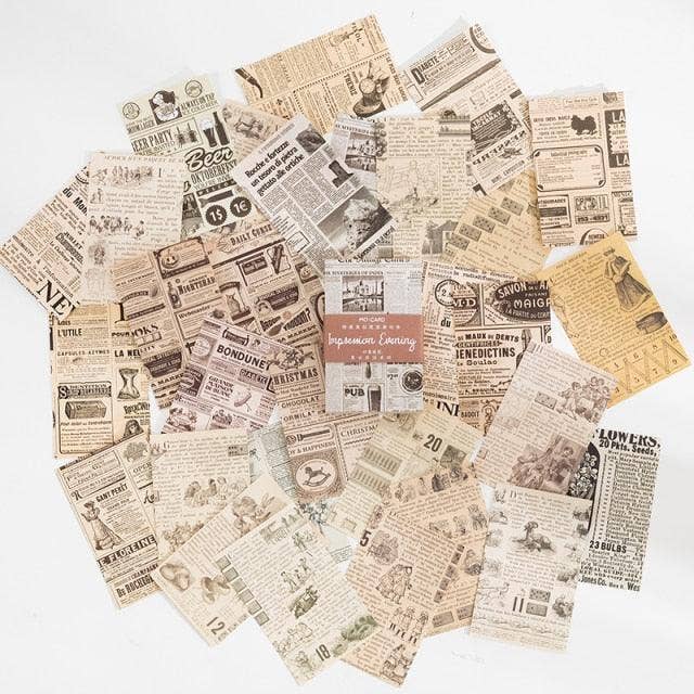 Vintage Mini Sheets of Paper - Newspaper