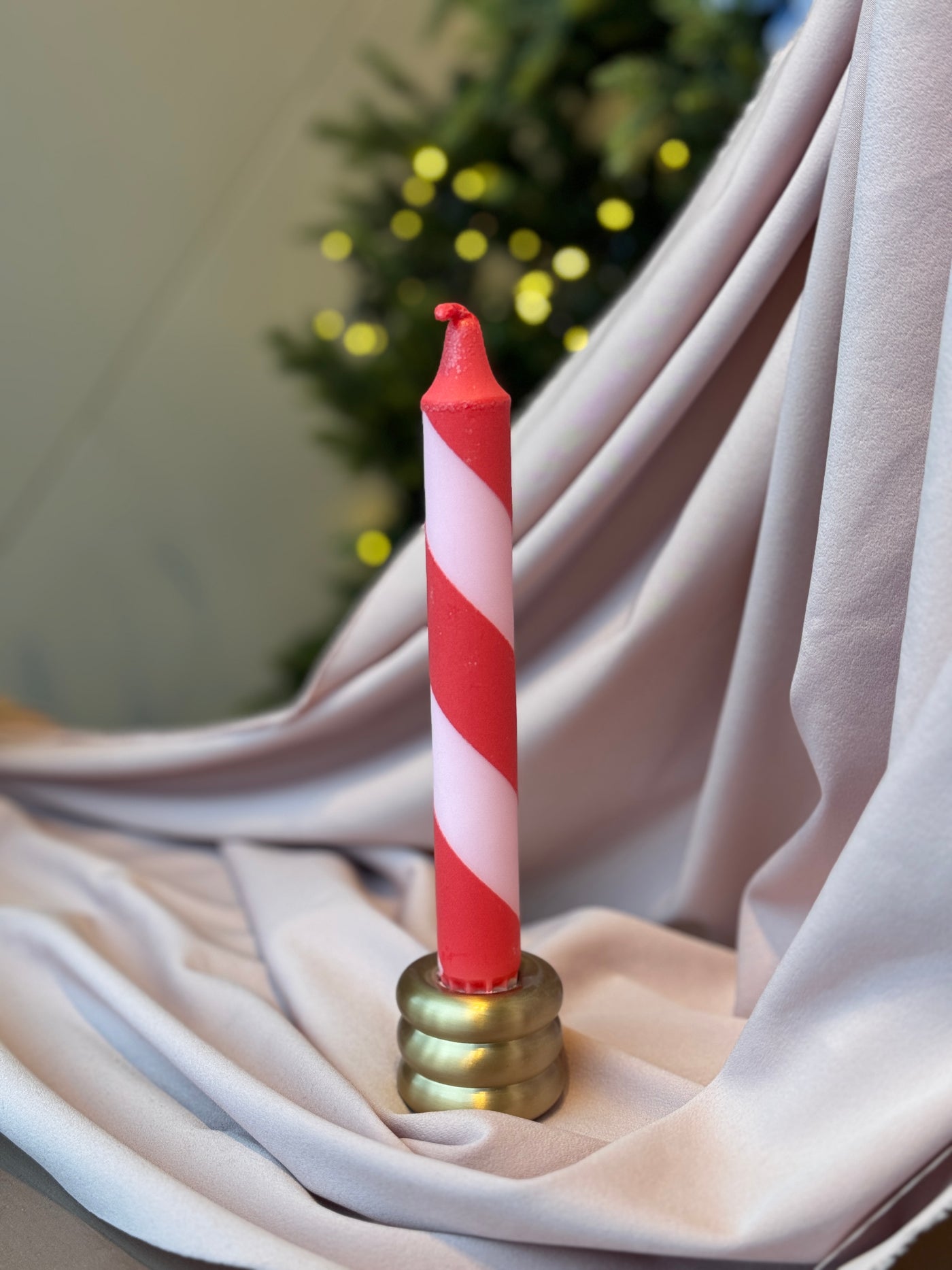 Kronelys - Polka - Rød/Rosa