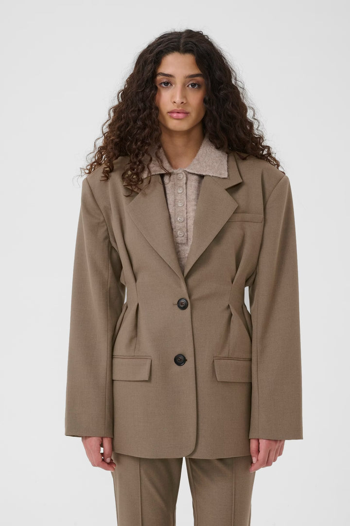 GZpaula waist blazer - Dark timberwolf melange