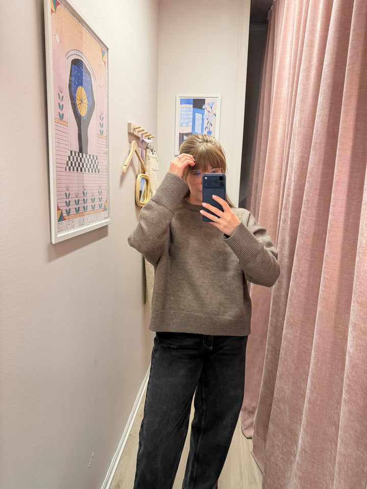 Olol O-Neck Knit - Dark Melange