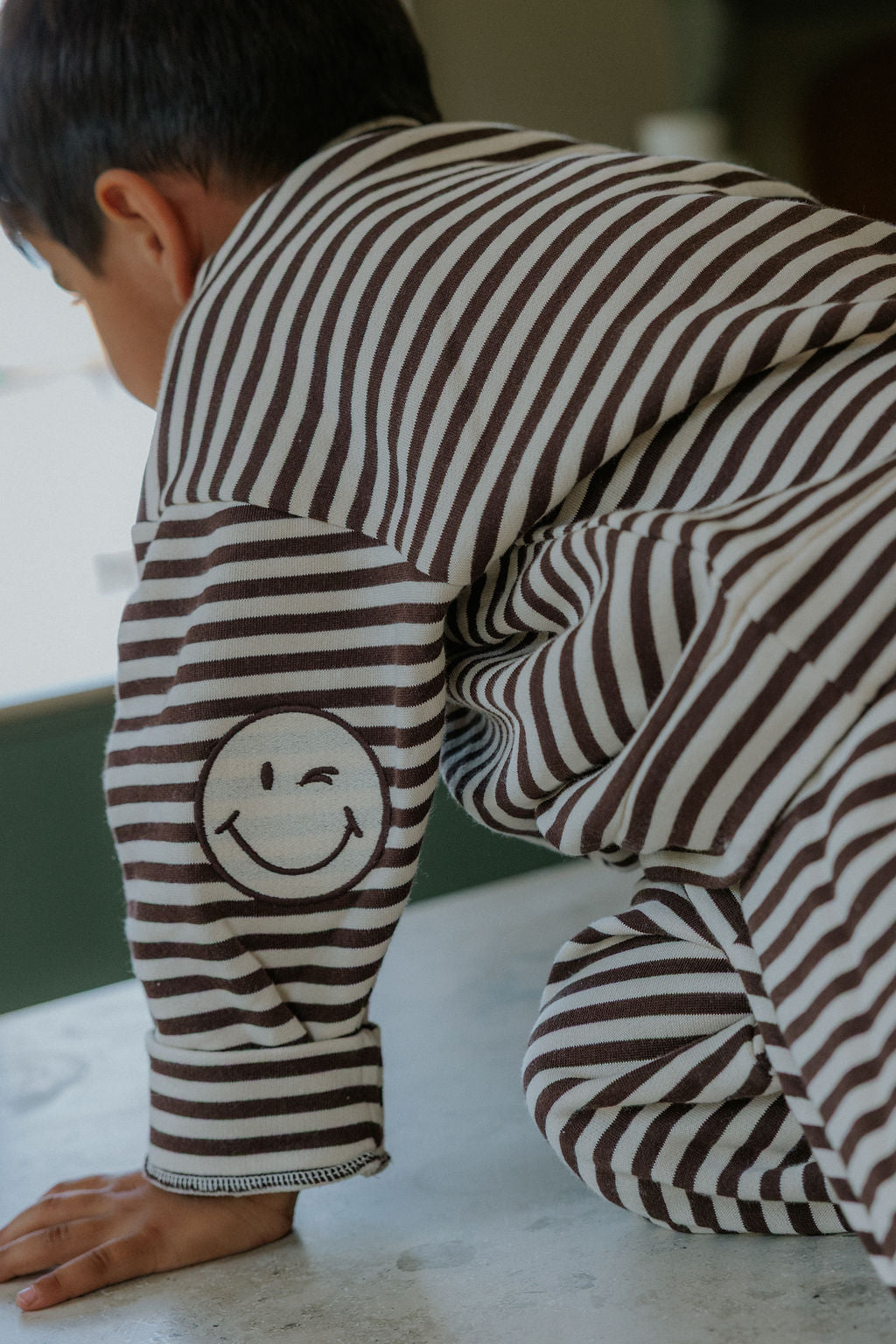 Alvin Ls Stripe Sweatshirt - Coffee Bean / Sandshell