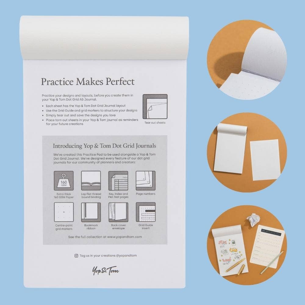 Dot Grid Practice Pad - 100 Tear-Off Sheets