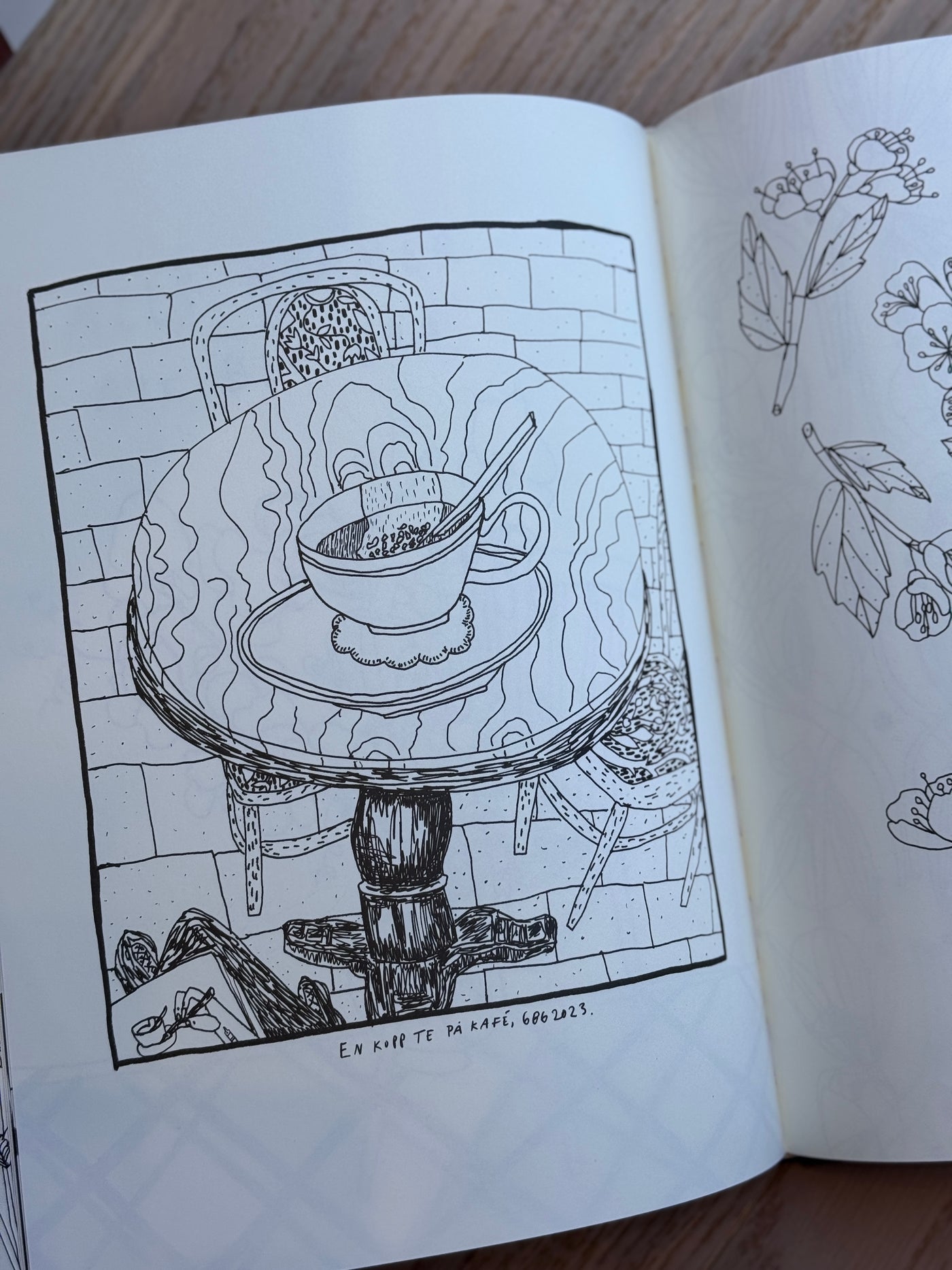 Växter, Fika och Ting - En målarbok för vuxna av Maja-Lisa Bekken