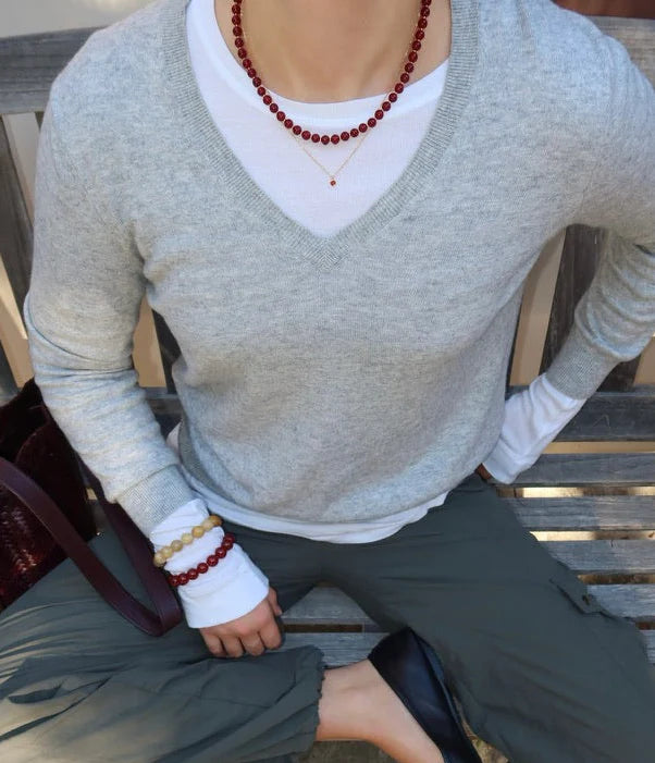 Halskjede - Hailey - Red Jade (Power)
