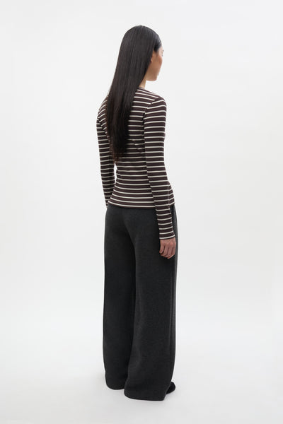 Enally Ls O-N Tee St 7262 - Moonstruck/Chocolate
