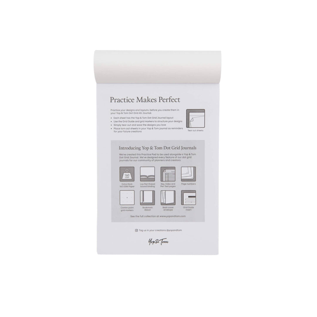 Dot Grid Practice Pad - 100 Tear-Off Sheets