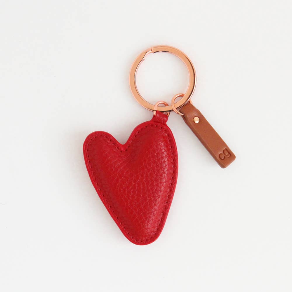 Red Pebble Heart - Nøkkelring
