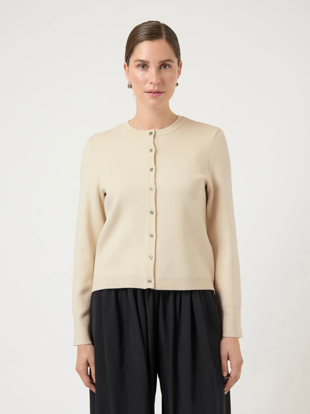 Yaselena Ls Knit Cardigan S. Noos - Birch