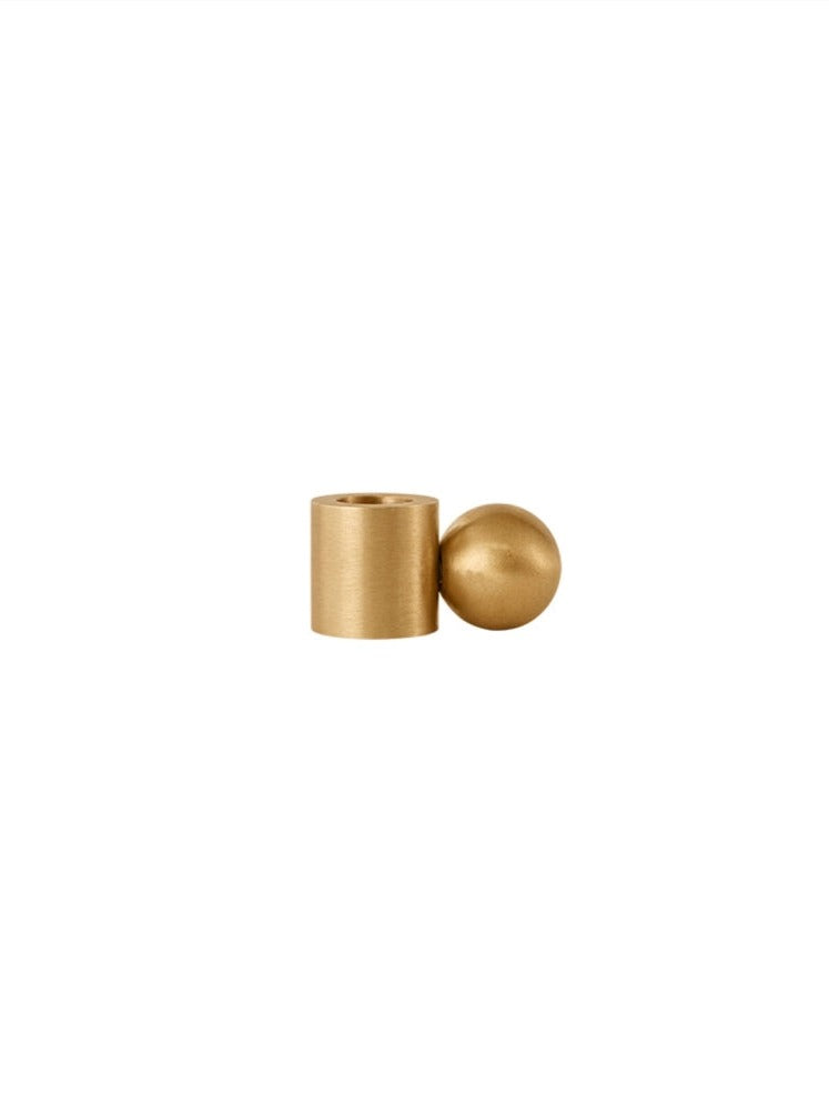 Palloa Solid Brass Candleholder - Low