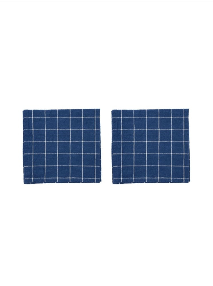 Grid Napkin 2pk - Dark blue