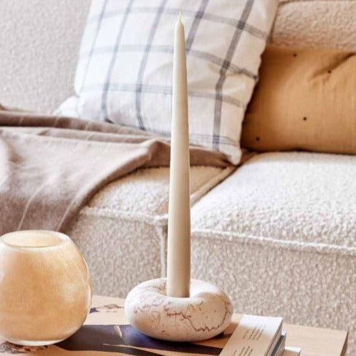 Savi Marble Lysestake - Offwhite
