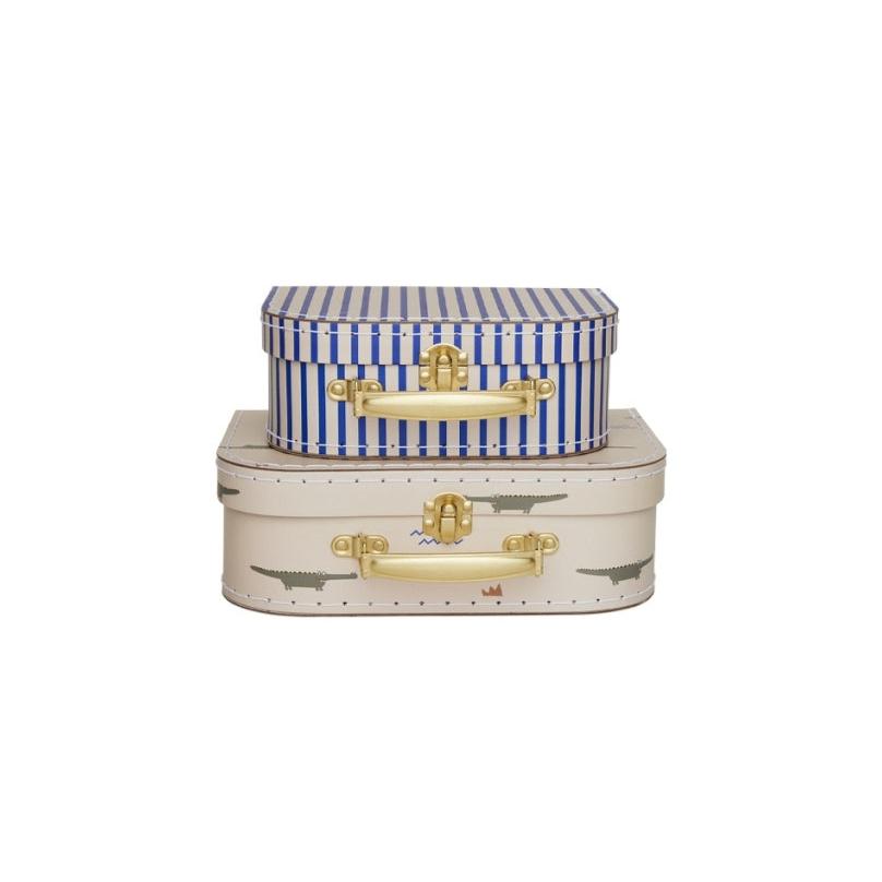 Minikoffert - Crocodile & Stripe - Sett med 2