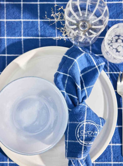Grid Napkin 2pk - Dark blue