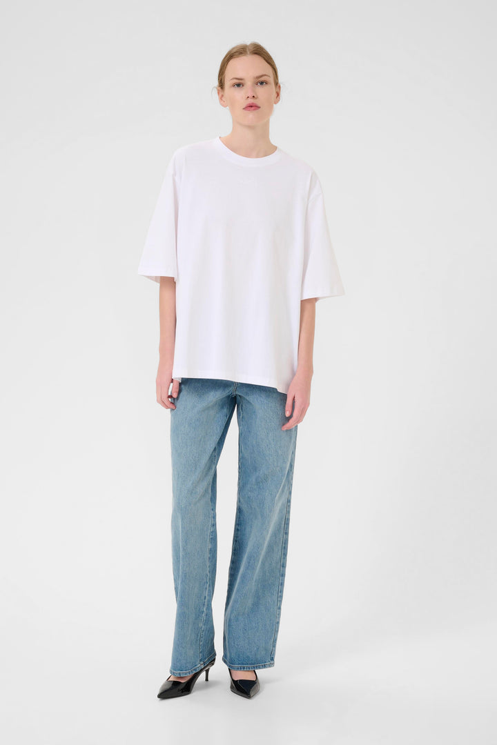 SimmaGZ emb tee - Bright White