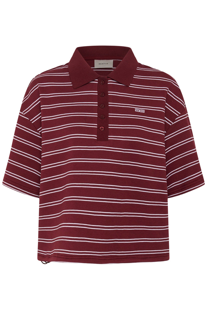 GZpilova polo tee - Cabernet striped