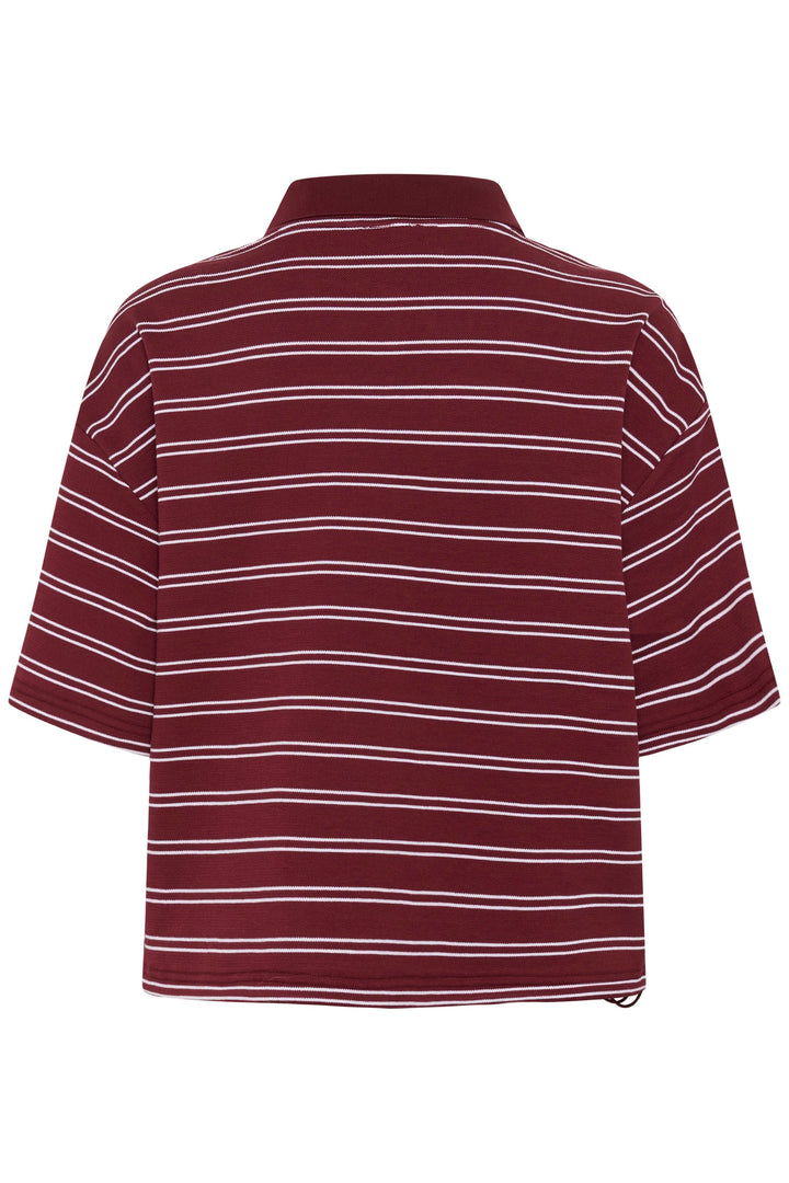 GZpilova polo tee - Cabernet striped