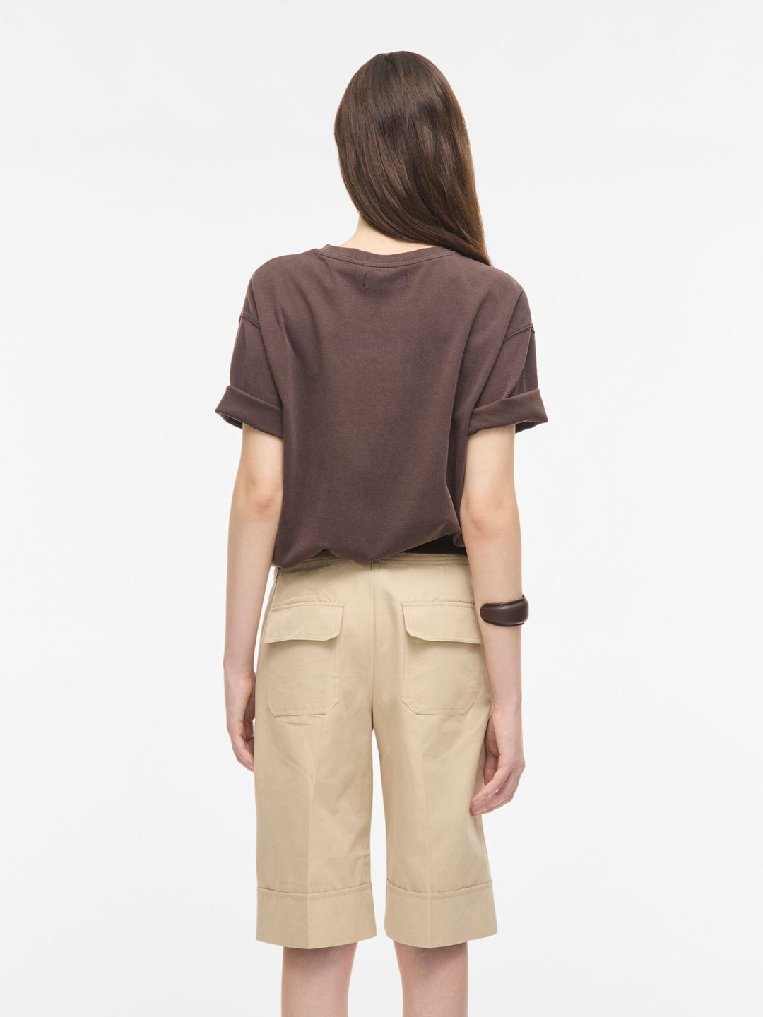 Rousophie 2/4 O-Neck Oversized Tee - Seal Brown