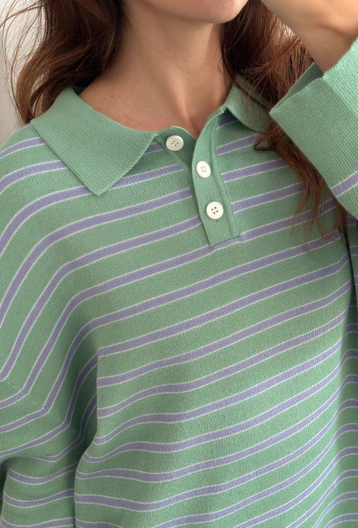 Adanne Polo - Mint/blue
