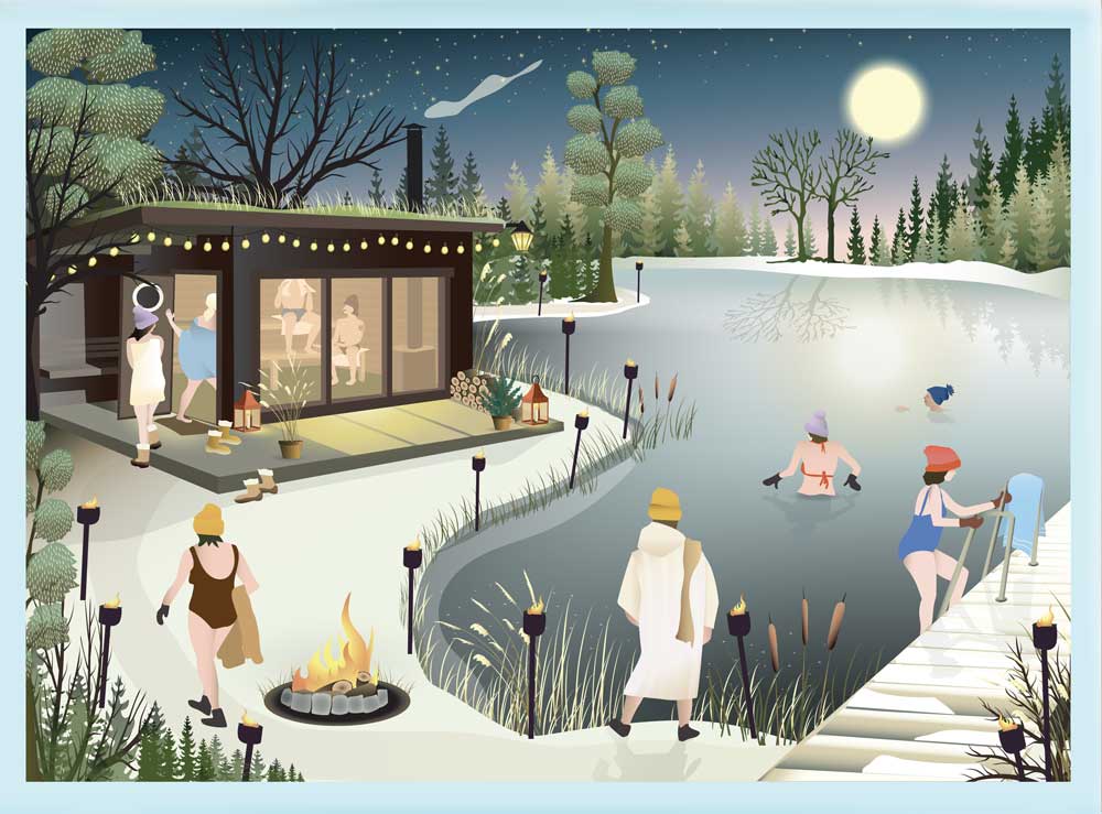 Sauna by the lake - Puslespill med 1.000 brikker