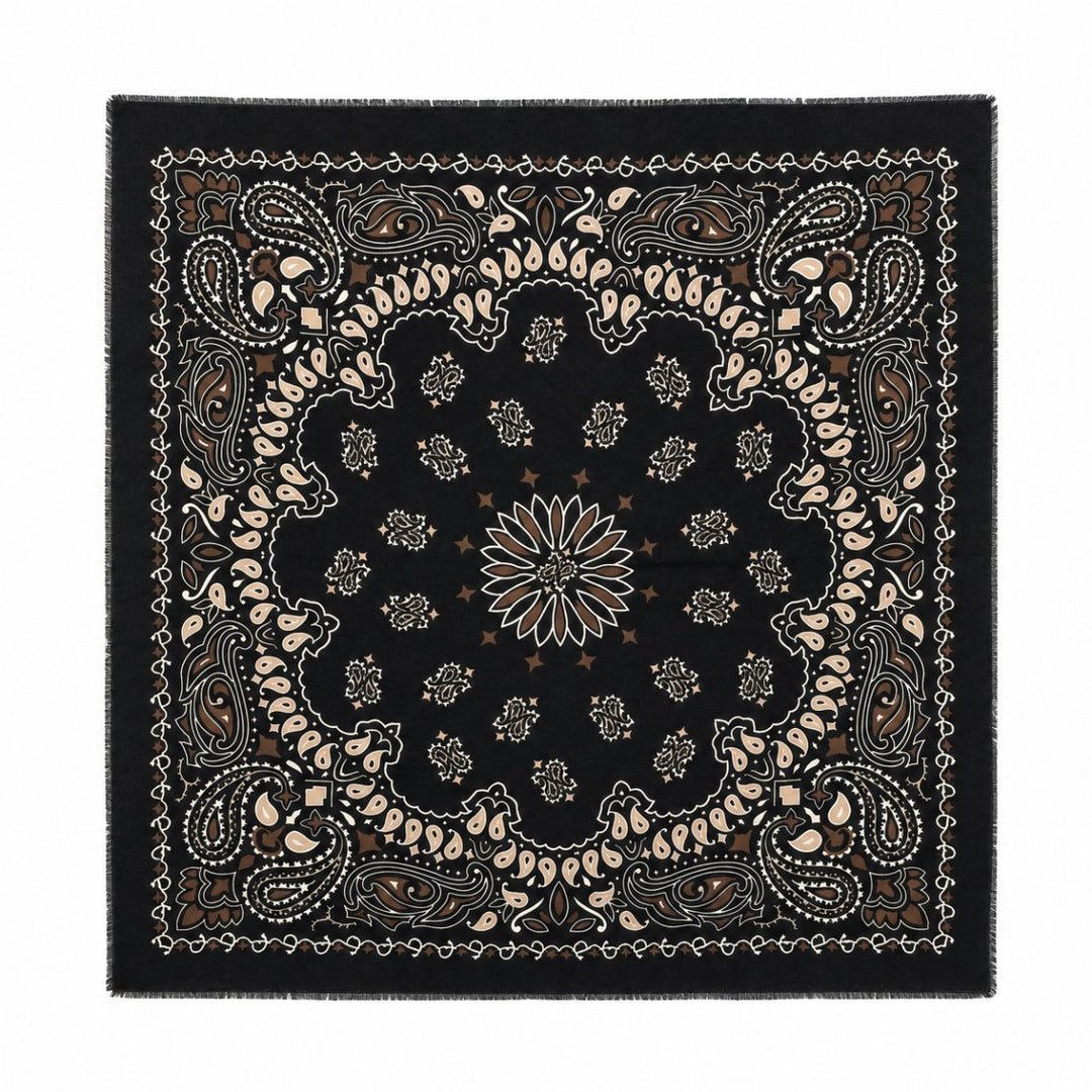 Large Paisely Scarf- Black