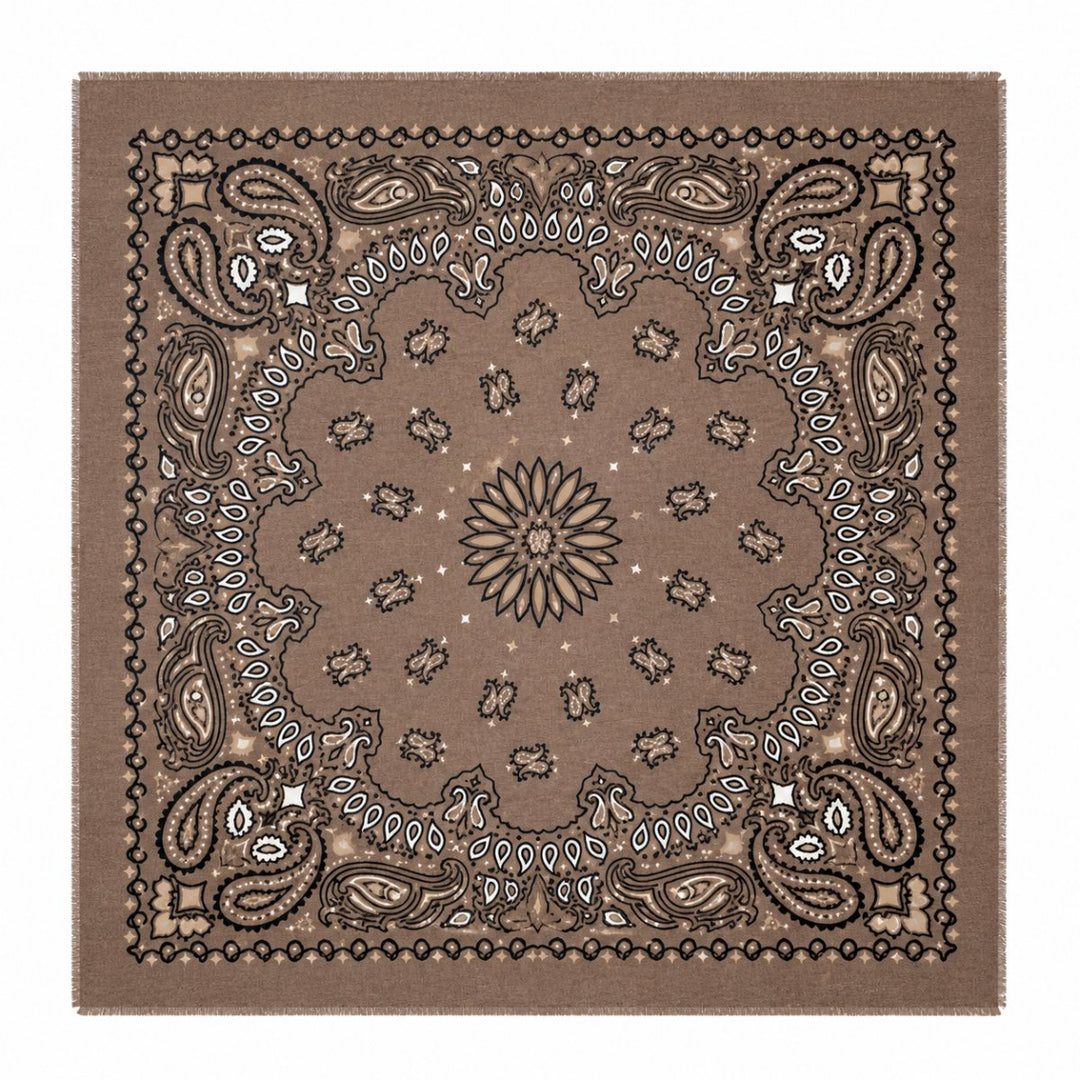 Large Paisely Scarf - Taupe