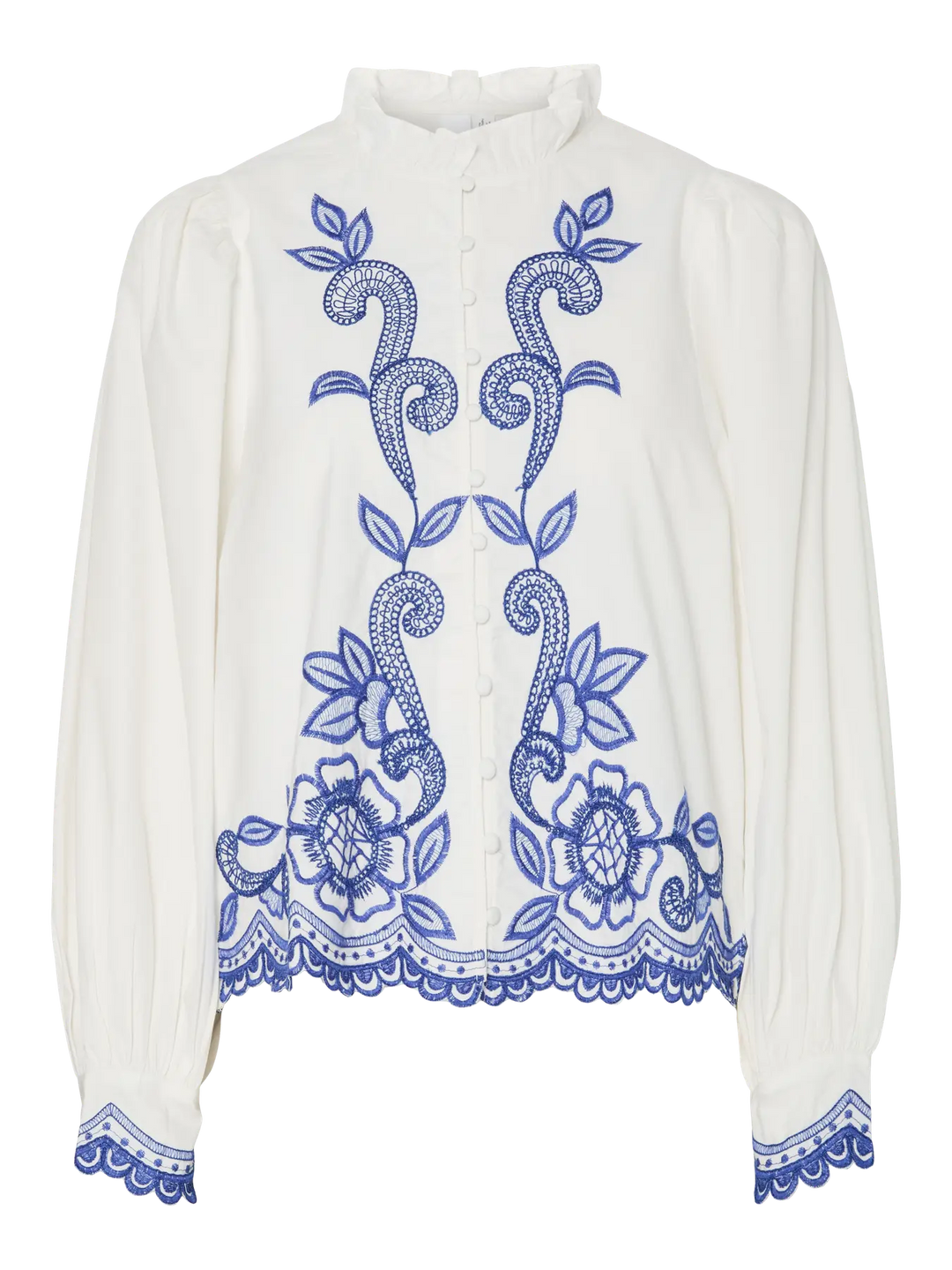 Yassonica Ls Shirt S. - Ex - Star White Dazzling Blue Emb.