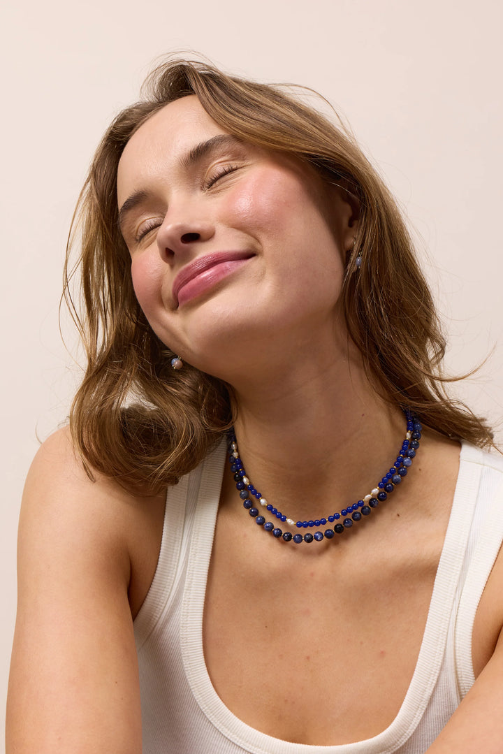 Halskjede - Ellie - Lapis Lazuli Pearl (Wisdom)