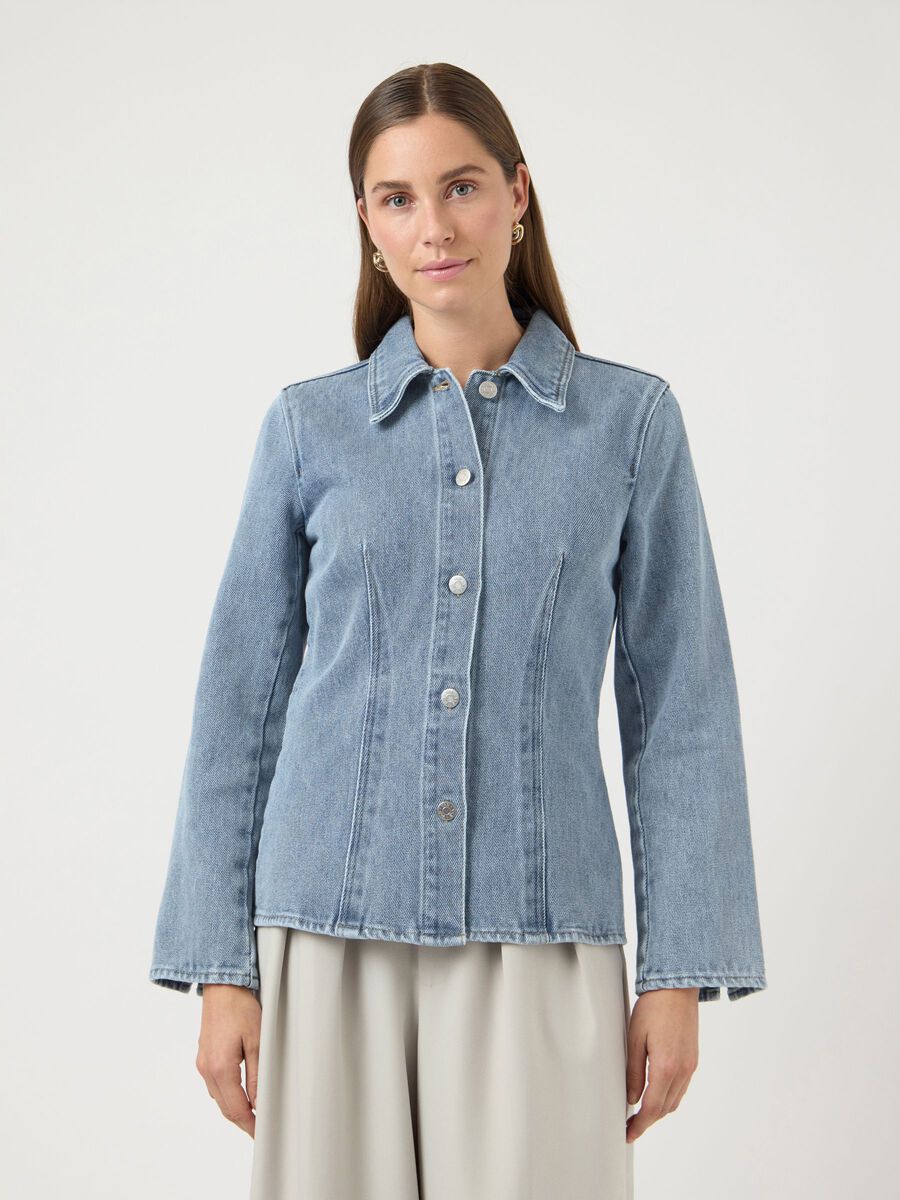 Yaslecco Ls Denim Shirt S. - Light Blue Denim