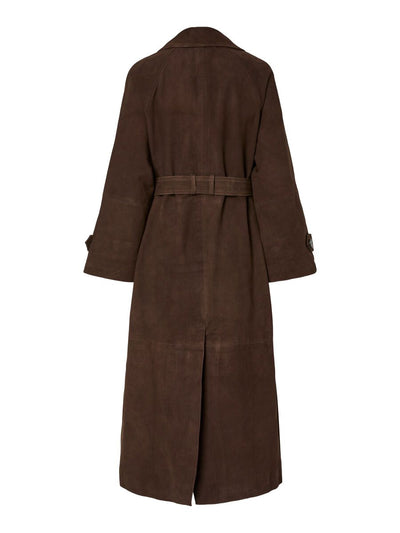 YASLINA SUEDE LEATHER TRENCHCOAT