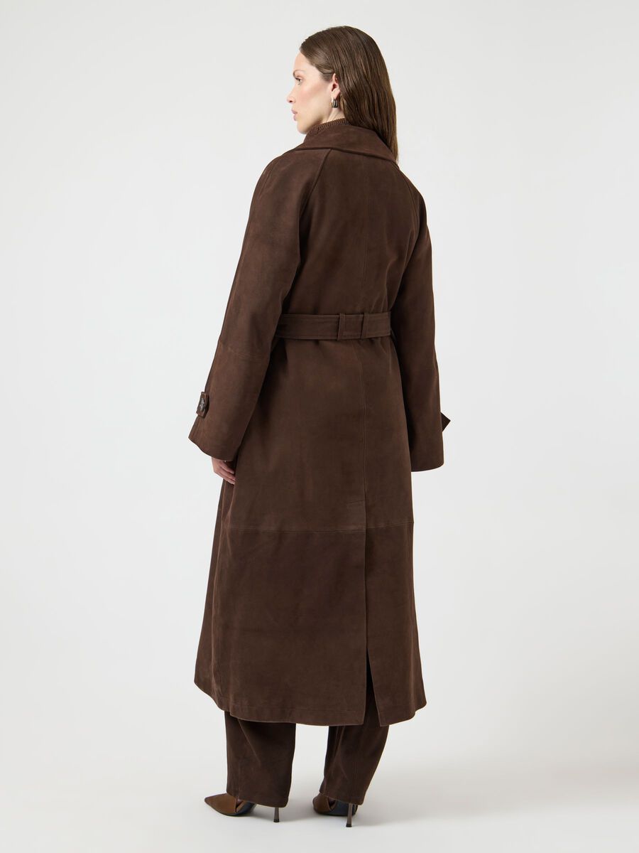 YASLINA SUEDE LEATHER TRENCHCOAT