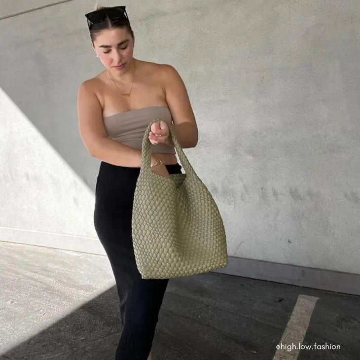 Johanna Recycled Vegan Shoulder Bag in Moss