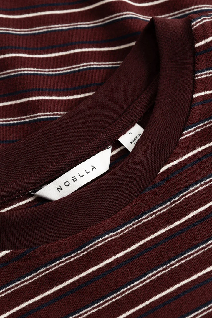 N-Mykel Ls Top - Dizzy Burgundy Stripe