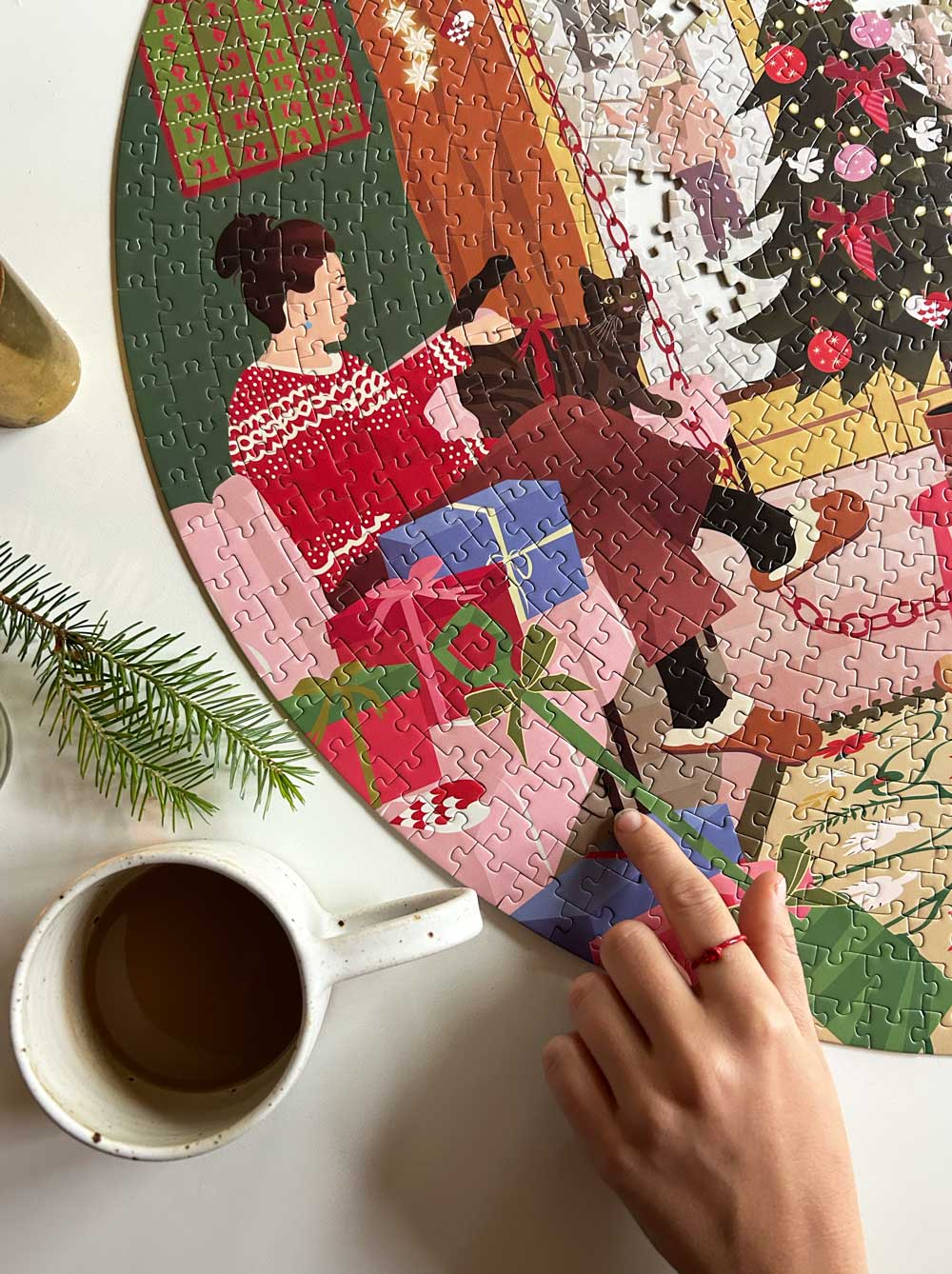 A DAY IN DECEMBER - Rundt puslespill med 1000 brikker