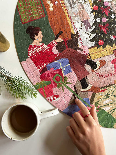 A DAY IN DECEMBER - Rundt puslespill med 1000 brikker