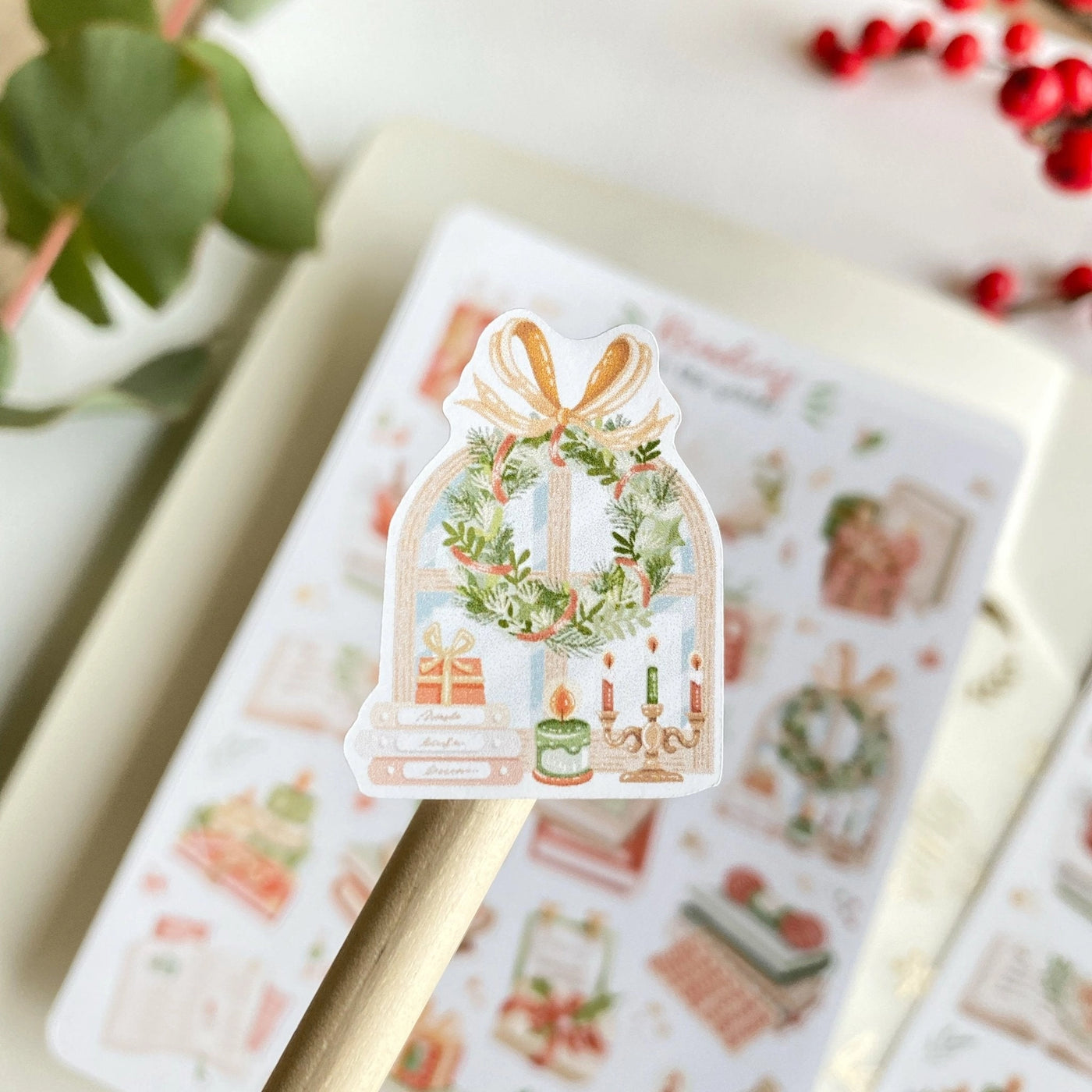 Reading in the winter | Klistremerker