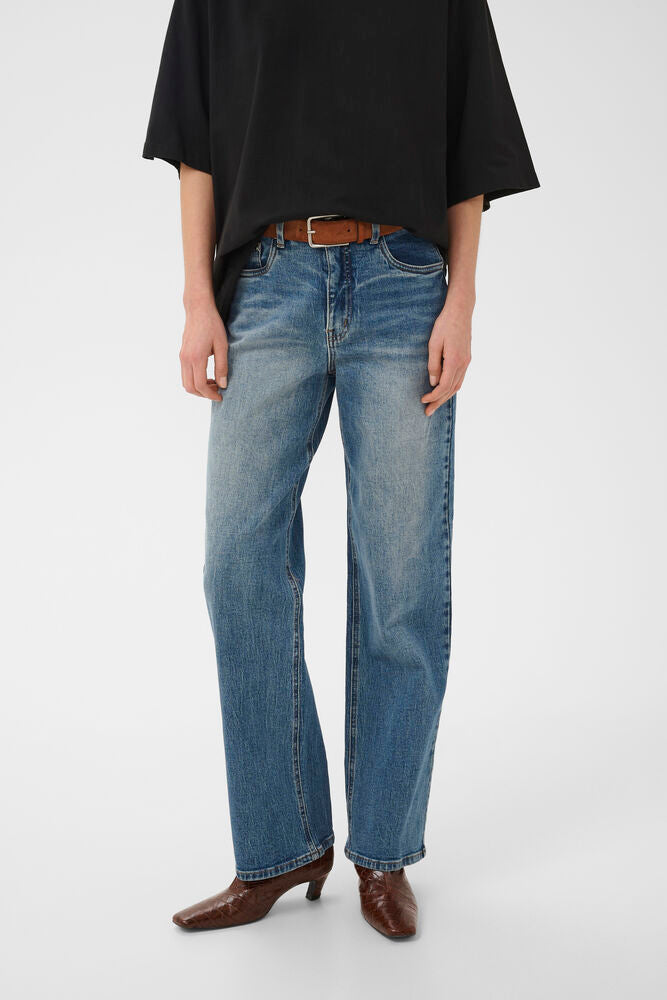 GZjade HW straight jeans NOOS - Washed mid blue
