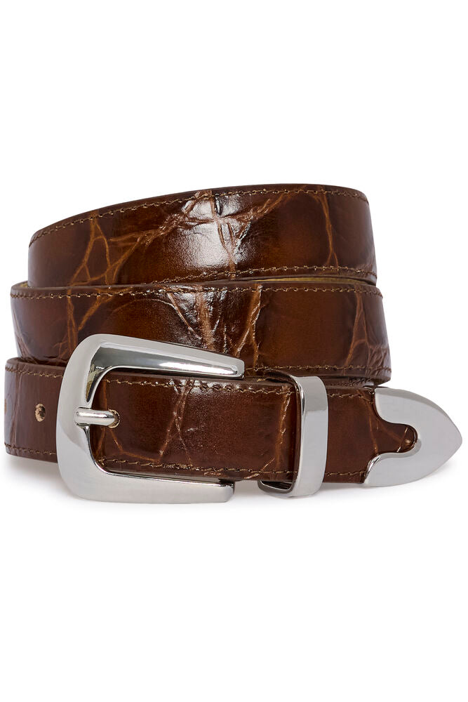 GZsuva patent belt - Dark brown croco