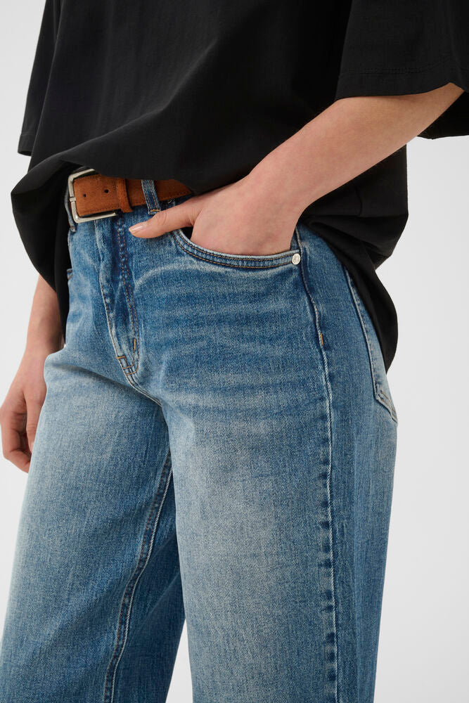 GZjade HW straight jeans NOOS - Washed mid blue