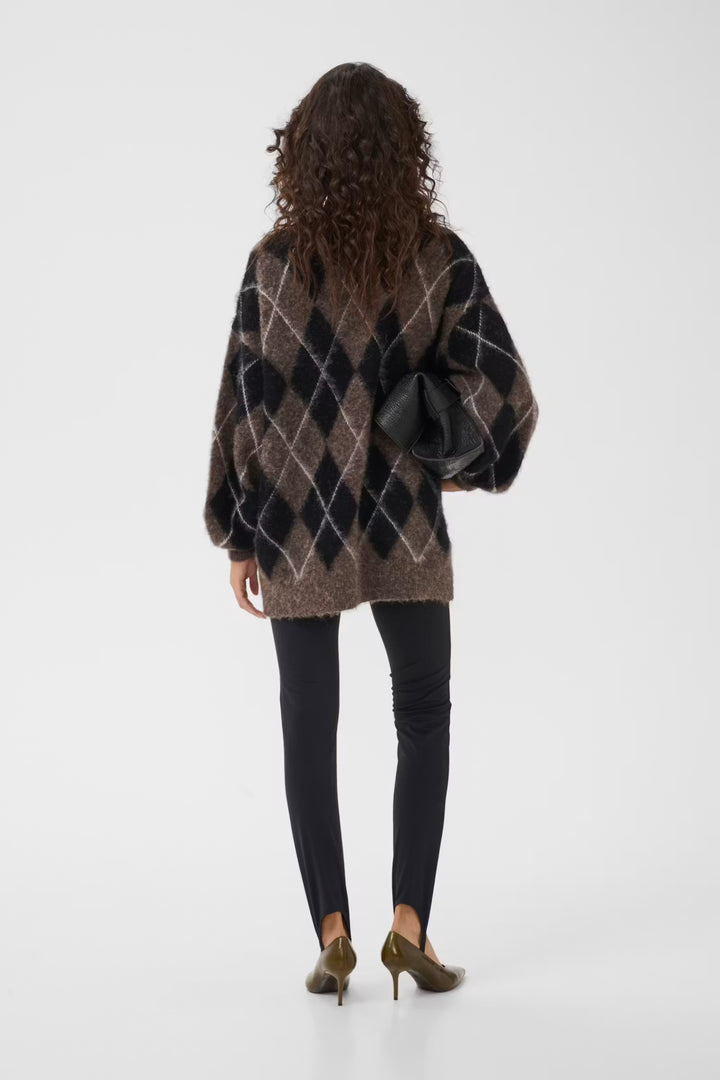 GZsida multi long pullover - Black/Chestnut/Ivory