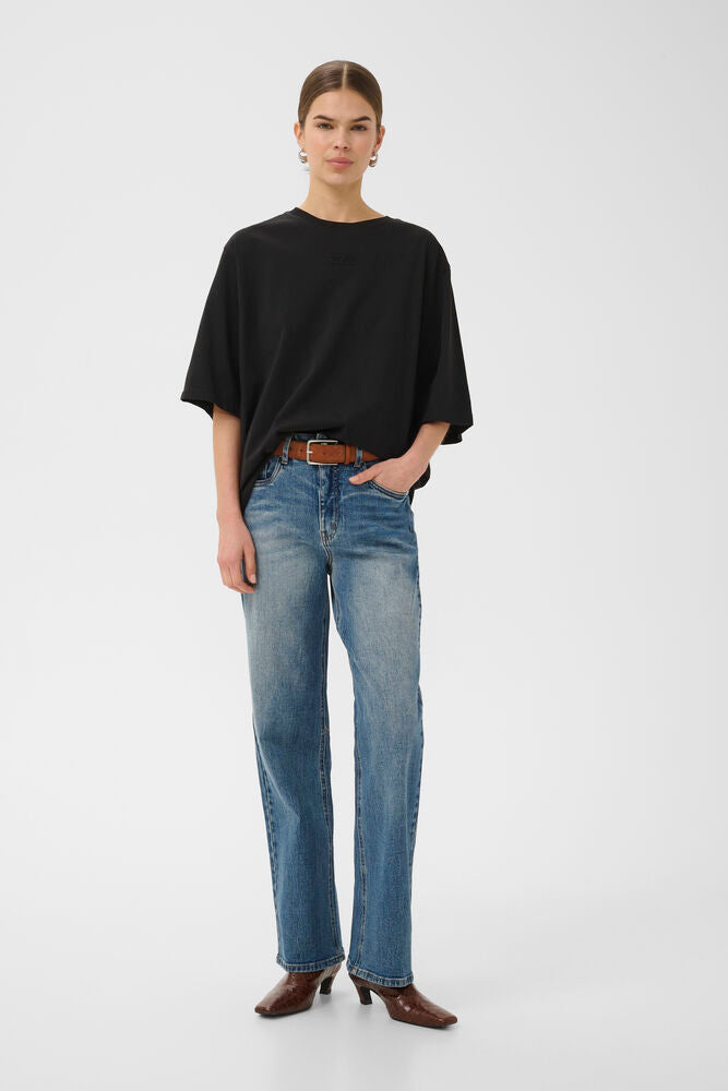 GZjade HW straight jeans NOOS - Washed mid blue