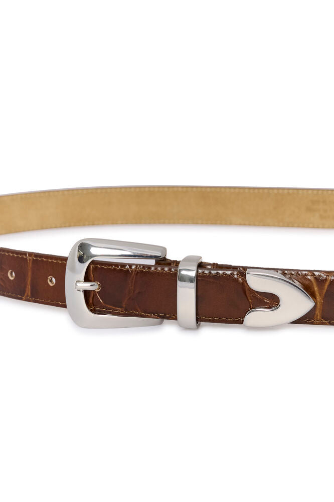 GZsuva patent belt - Dark brown croco