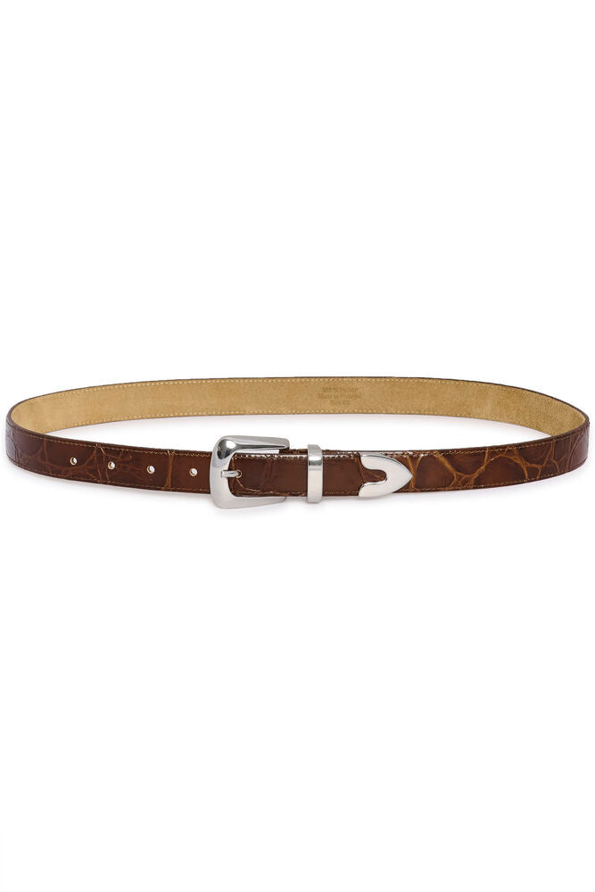 GZsuva patent belt - Dark brown croco