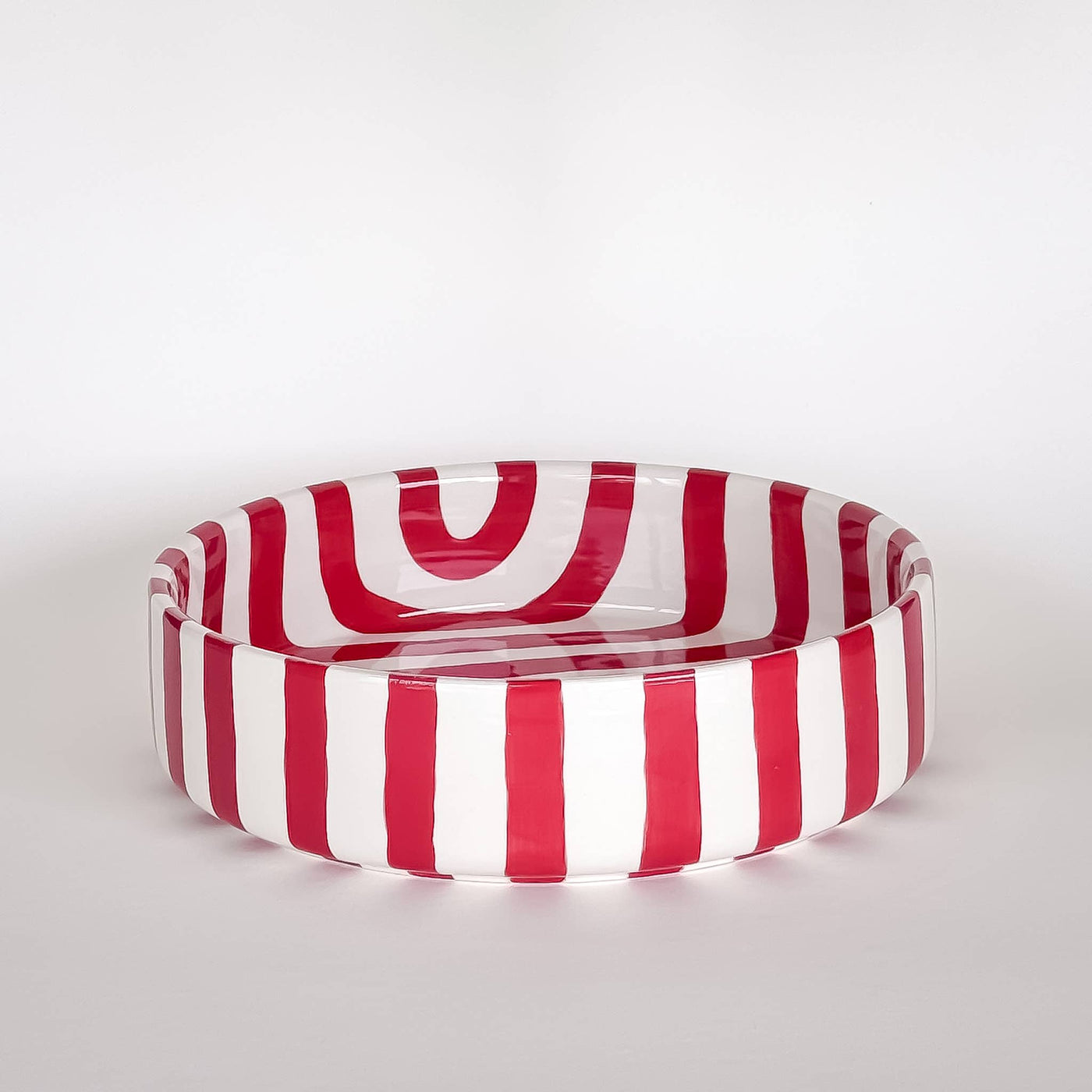 Large bowl Stripes - tramonto red