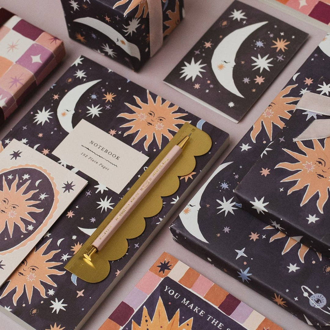 Sun And Moon Notebook - Plain Page Journal