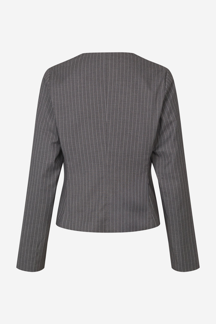 Encroydon Ls Top 7300 - Grey/White Pinstriped