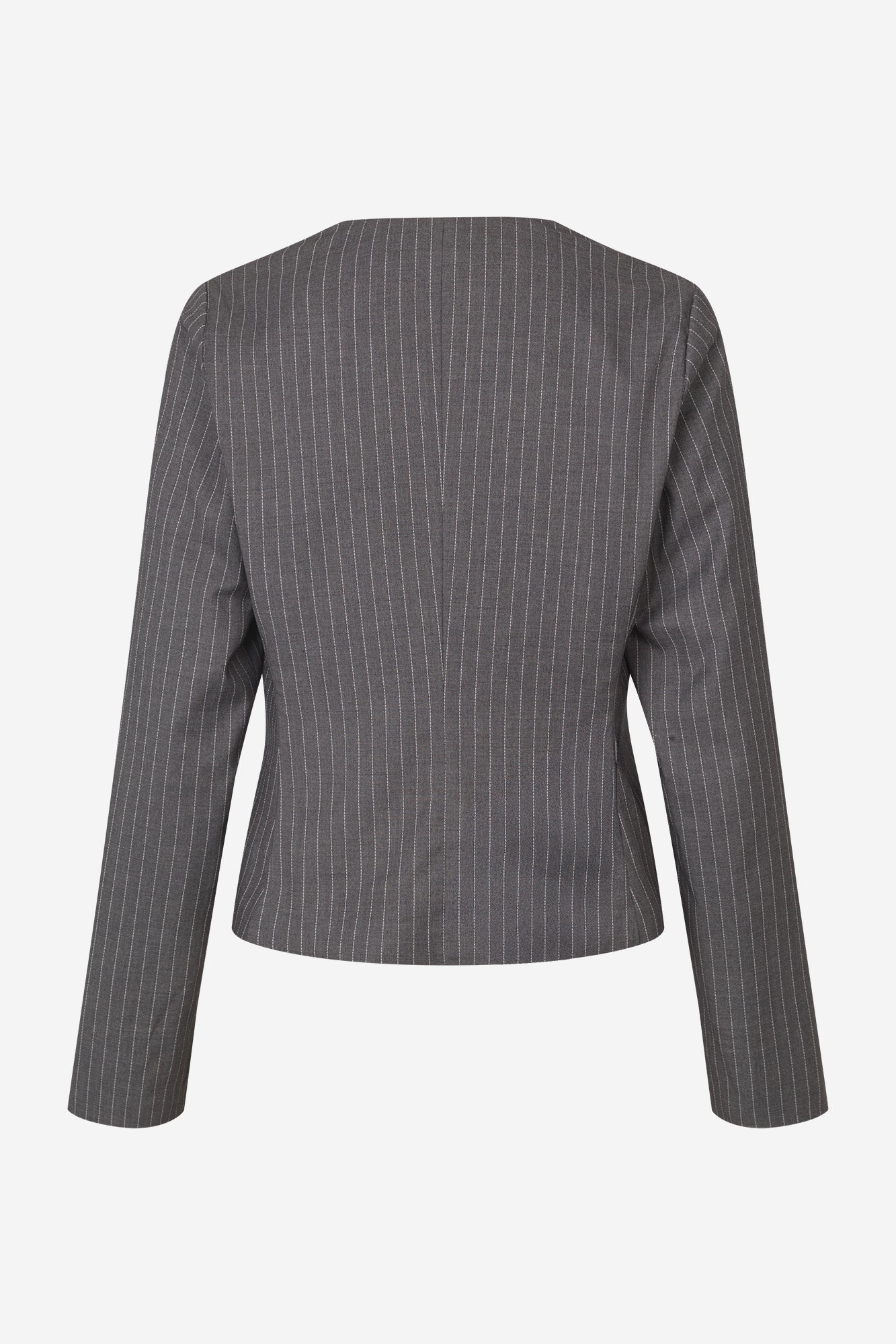 Encroydon Ls Top 7300 - Grey/White Pinstriped