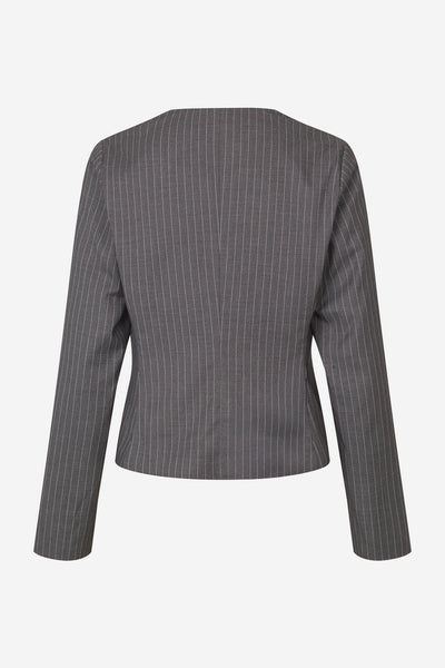 Encroydon Ls Top 7300 - Grey/White Pinstriped