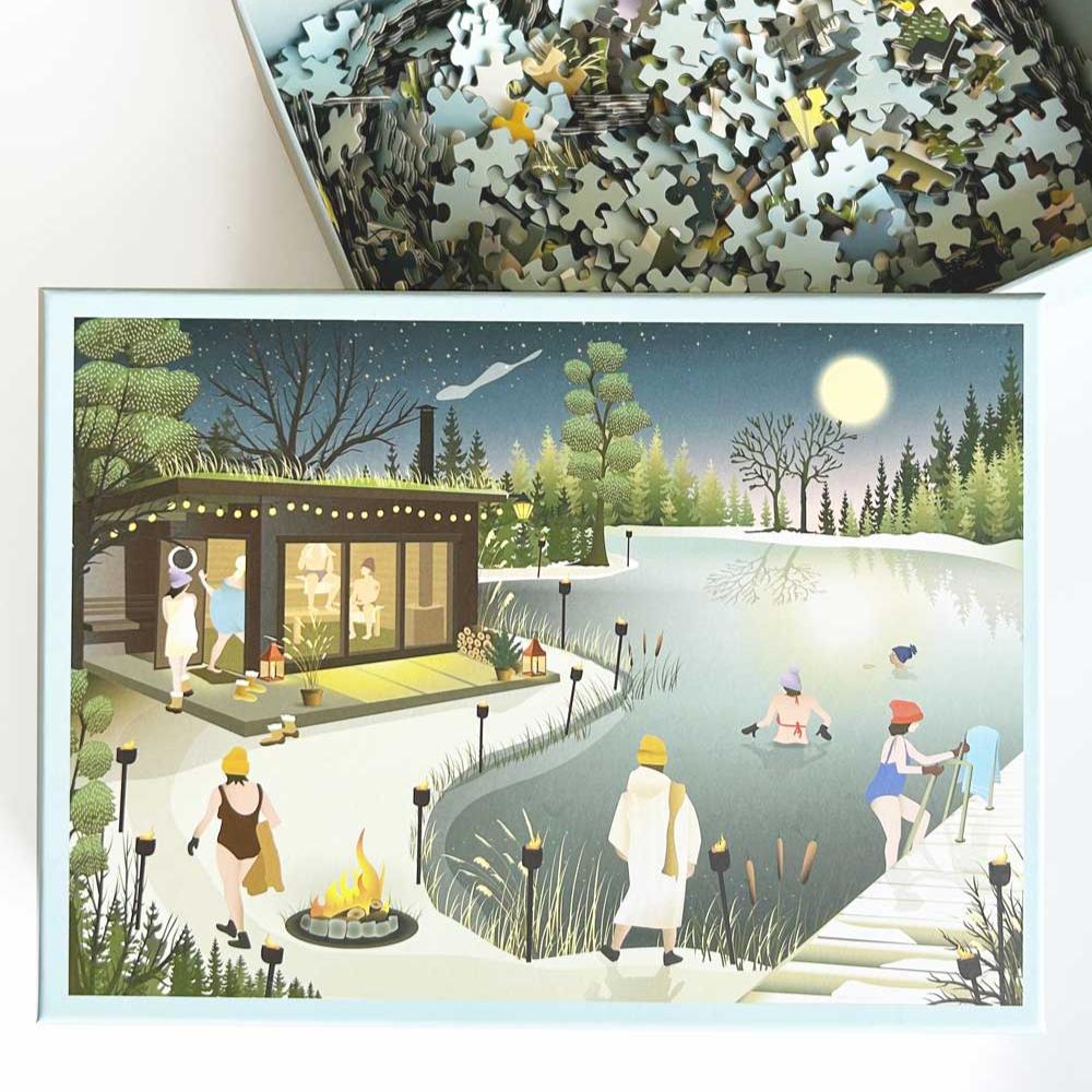 Sauna by the lake - Puslespill med 1.000 brikker
