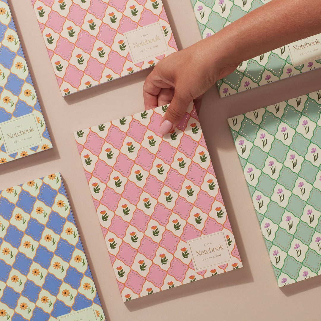 Luxe Pattern Notebook - A5 Softcover - Pink